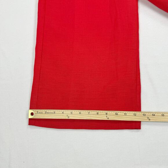 J Crew Womens Pleated Linen Wide Leg Trouser Pant Size 12 Red - Picture 14 of 14